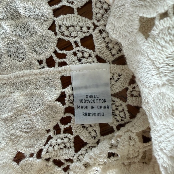 Rebellion Cream Floral Crochet Knit Cardigan-Excellent Condition- Size M - Picture 7 of 8